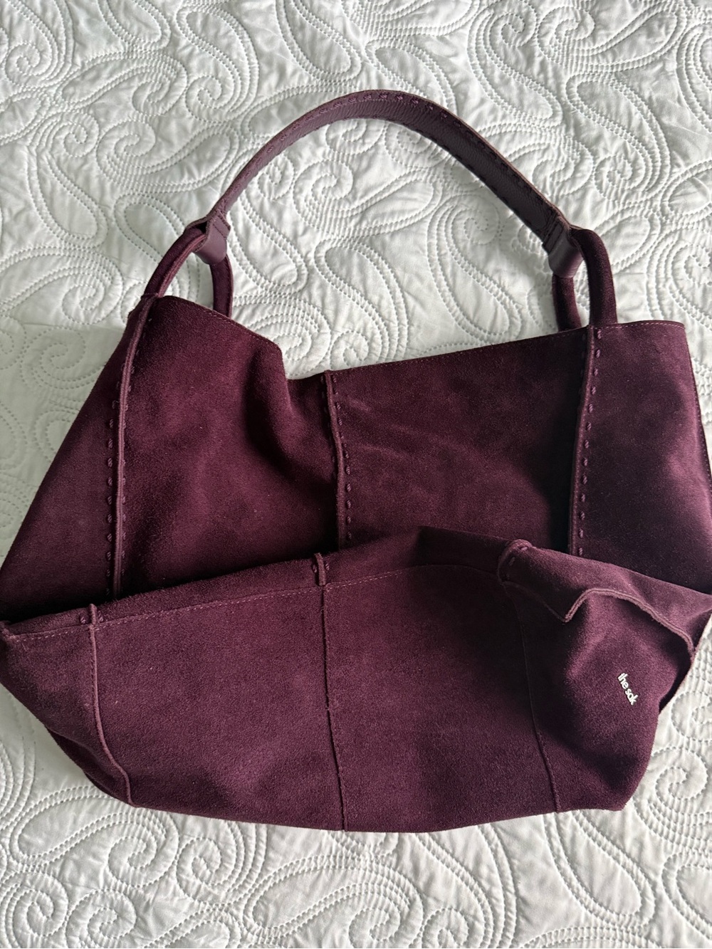 The Sak Suede Shoulder Bag in Burgundy